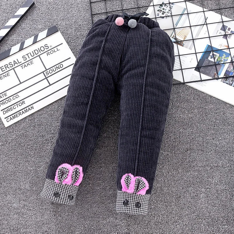 Kid's Girl Cotton High Waist Elastic Closure Casual Wear Pants