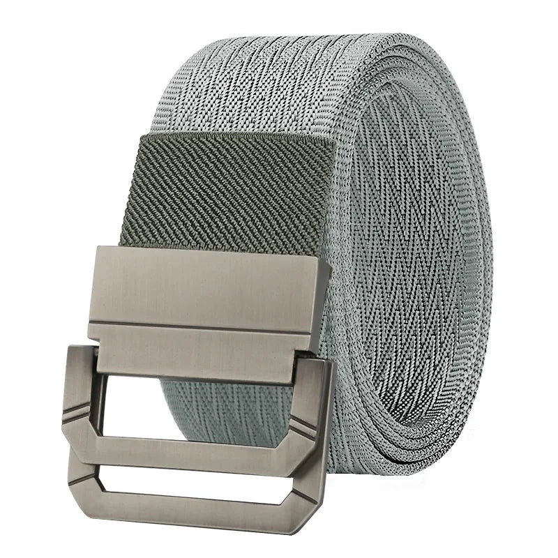 Men's Metal Double Rappelling Buckle Closure Plain Pattern Belts