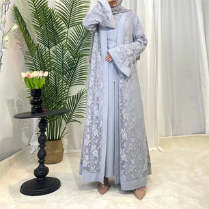 Women's Arabian Polyester Full Sleeve Printed Pattern Casual Abaya