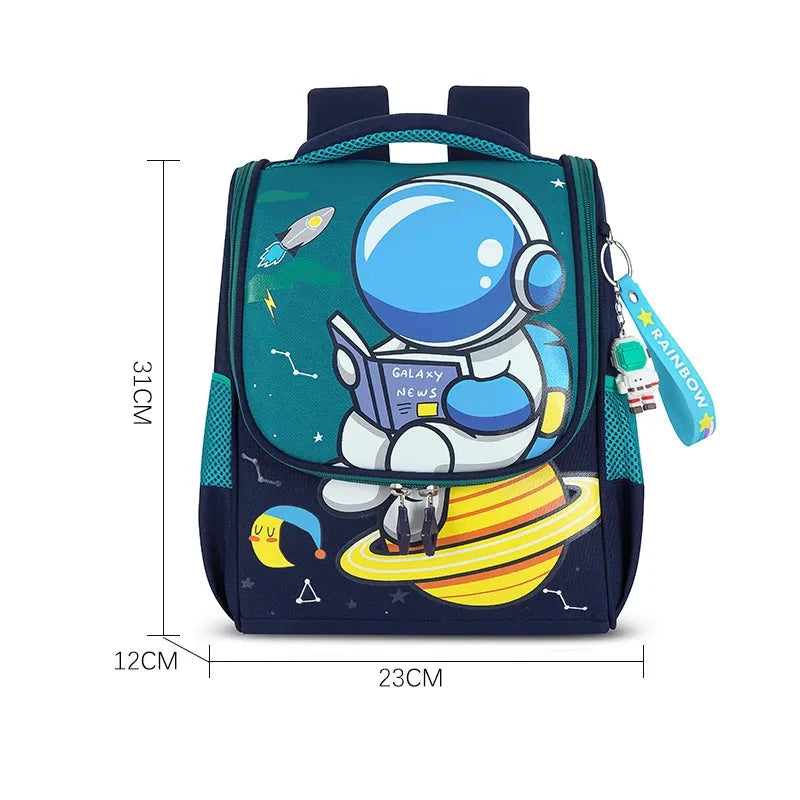 Kid's Nylon Zipper Closure Cartoon Pattern Trendy School Backpack