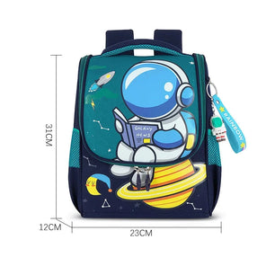 Kid's Nylon Zipper Closure Cartoon Pattern Trendy School Backpack