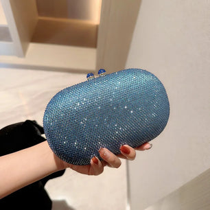 Women's Polyester Hasp Closure Rhinestone Pattern Wedding Clutch