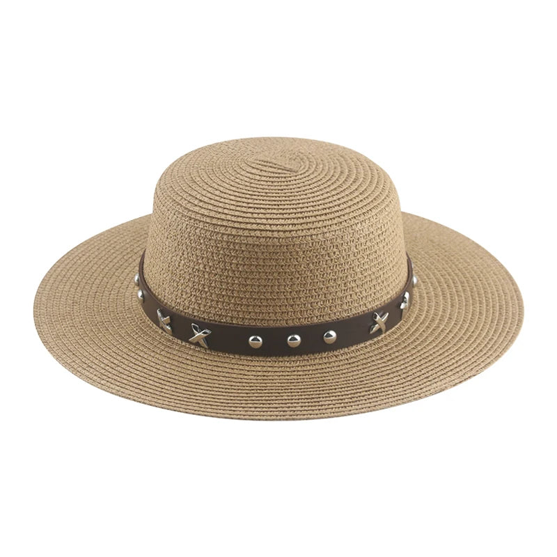 Women's Straw Solid Pattern Glamorous Sun Protection Brim Hat