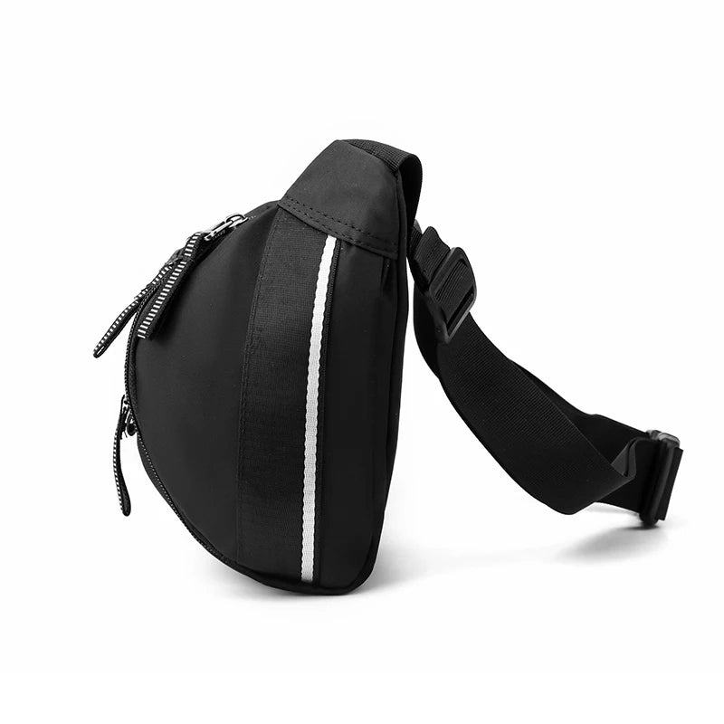 Men's Nylon Zipper Closure Silt Pocket Crossbody Shoulder Bag