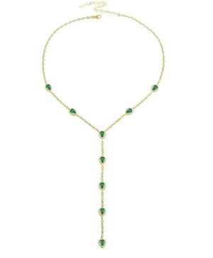 Women's Copper Cubic Zirconia Heart Sape Link Chain Necklace