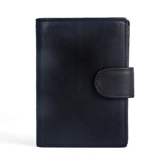 Men's Genuine Leather Card Holder Solid Pattern Trendy Wallets