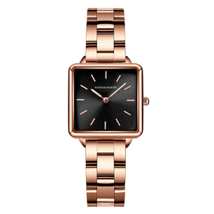 Women's Alloy Case Folding Clasp Square Shaped Waterproof Watch