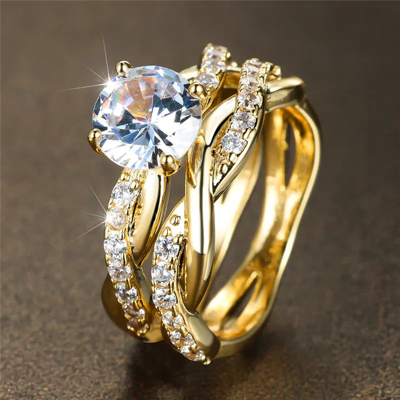 Women's Cubic Zirconia Geometric Shape Prong Setting Trendy Ring