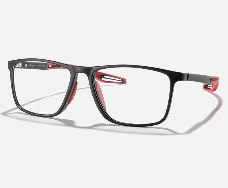 Men's Plastic Titanium Frame Full-Rim Rectangle Optical Glasses