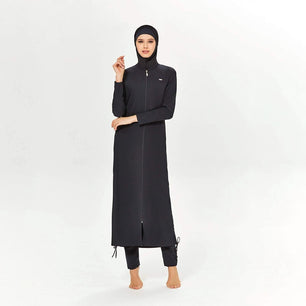 Women's Arabian Spandex Long Sleeves Solid Pattern Swimwear Dress