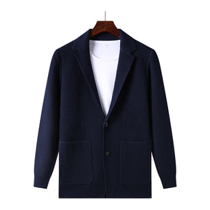 Men's Polyester Notched Long Sleeve Single Breasted Casual Blazers