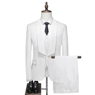 Men's Viscose Notched Long Sleeve Single Breasted Blazers Set