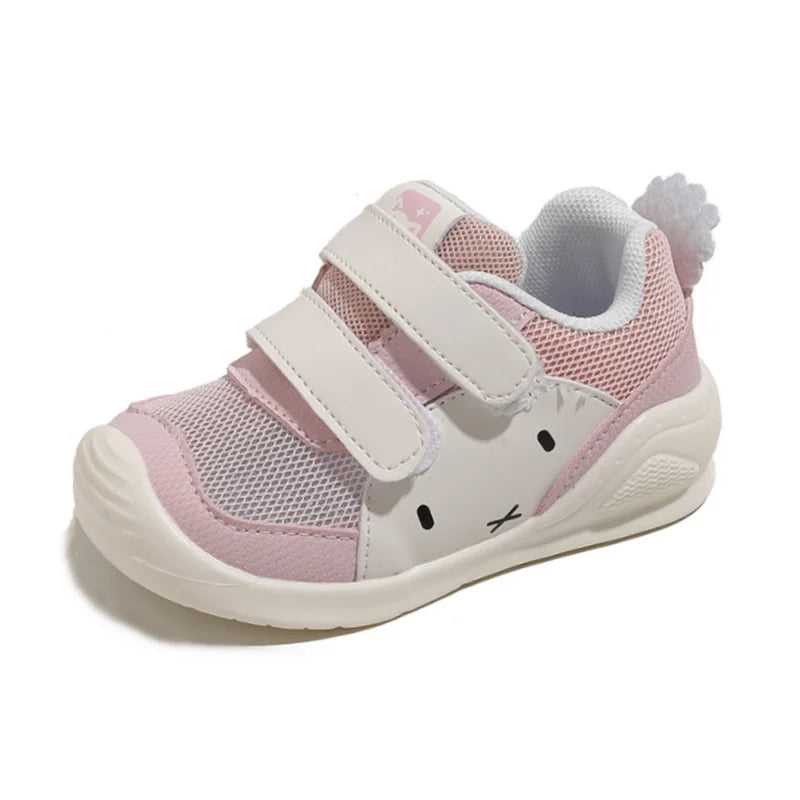 Kid's Mesh Round Toe Hook Loop Closure Casual Wear Sneakers