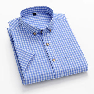 Men's Cotton Turndown Collar Short Sleeves Casual Wear Shirts