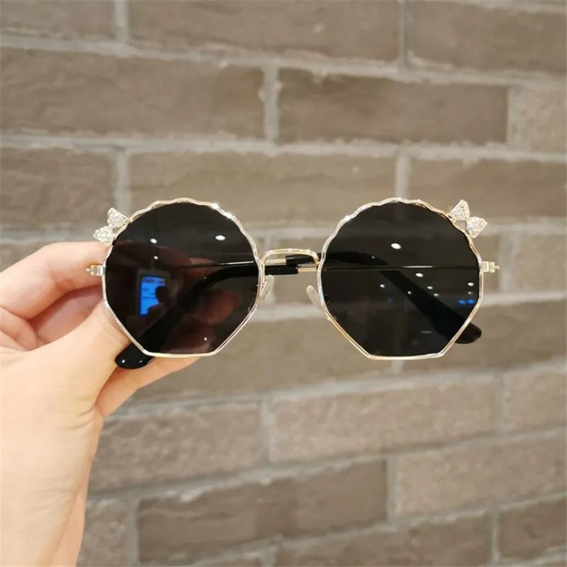 Kid's Alloy Frame Acrylic Lens Anti-UV Round Shaped Sunglasses