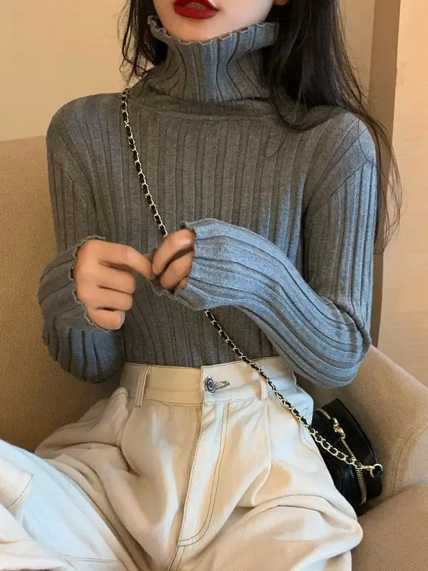 Women's Cashmere Turtleneck Long Sleeves Casual Wear Sweaters