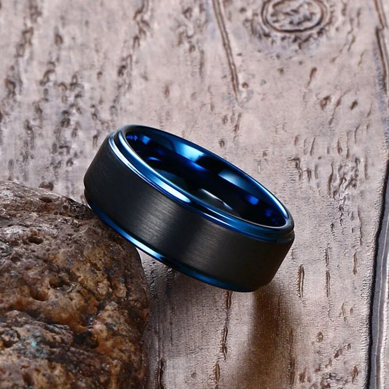 Men's Metal Tungsten Geometric Pattern Trendy Wedding Ring