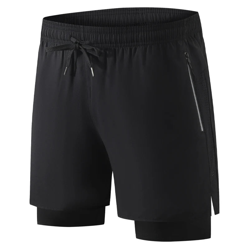 Men's Polyester Breathable Fitness Sports Solid Pattern Shorts