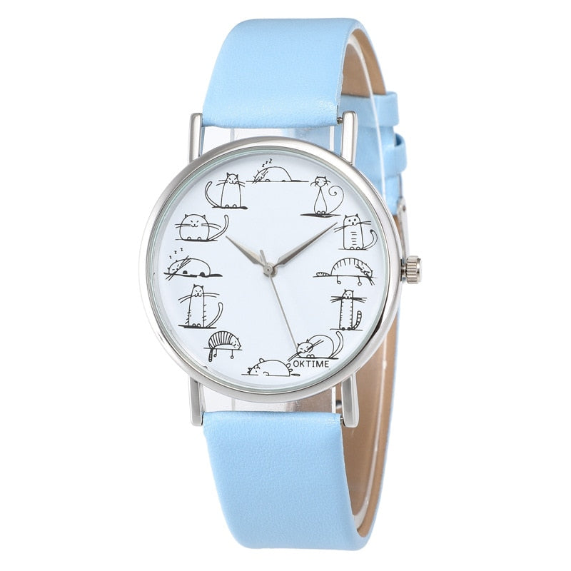 Women's Alloy Buckle Clasp Round Shape Waterproof Quartz Watch