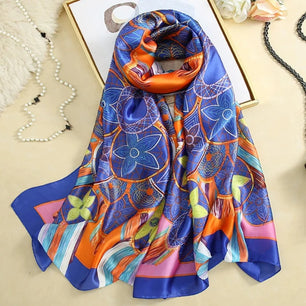 Women's Silk Neck Wrap Printed Pattern Trendy Beach Scarves