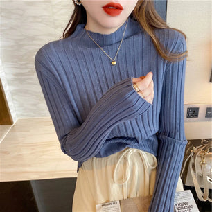 Women's Acrylic Turtleneck Full Sleeves Knitted Pullovers Sweater