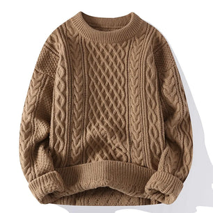 Men's Polyester Full Sleeves Patchwork Pullover Casual Sweater