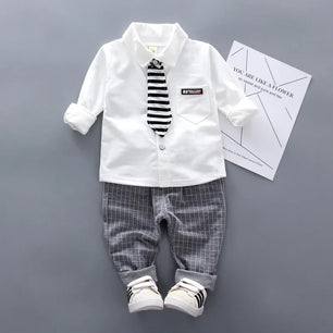 Kid's Cotton Turn-Down Collar Full Sleeve Plaid Pattern Clothes