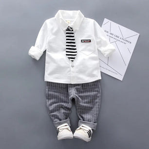 Kid's Boy Polyester Turn-Down Collar Full Sleeve Elegant Clothes