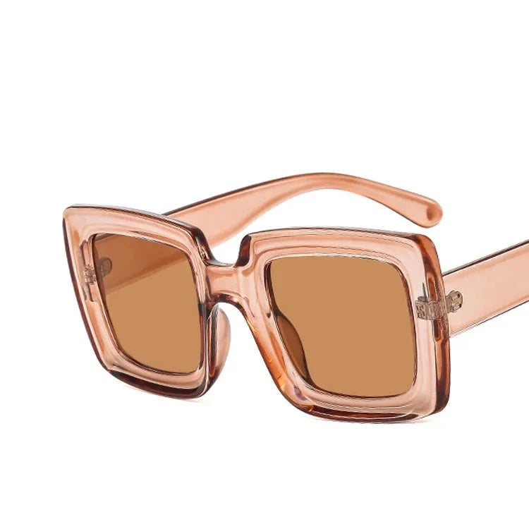 Women's Resin Frame Square Shaped Full Rim UV400 Sunglasses