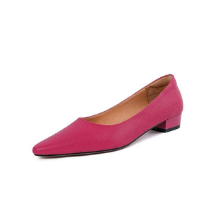 Women's Genuine Leather Pointed Toe Slip-On Closure Trendy Shoes