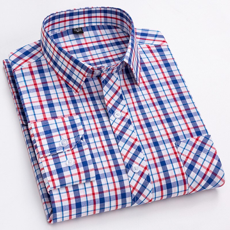 Men's Cotton Turn-Down Collar Long Sleeves Single Breasted Shirt