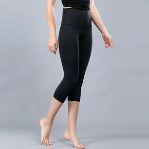 Women's Polyester Elastic Waist Full Length Solid Pattern Pant