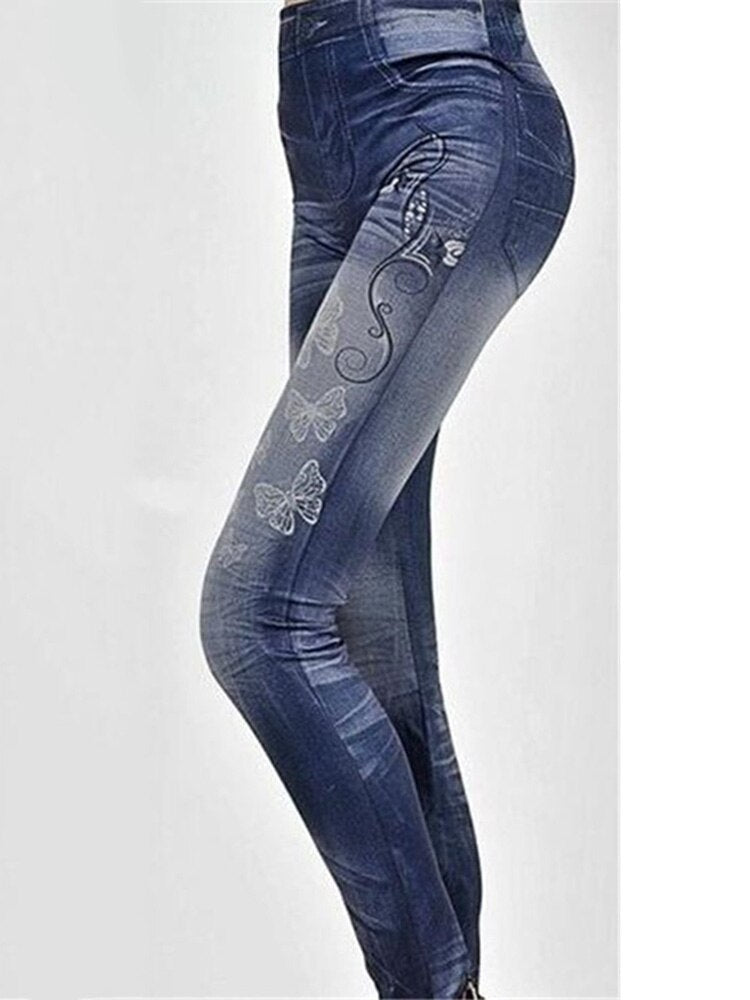 Women's Polyester High Waist Ankle-Length Embroidery Pattern Pant