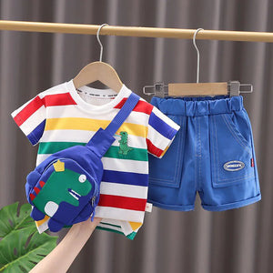 Kid's Polyester Short Sleeves Pullover Closure Casual Clothes