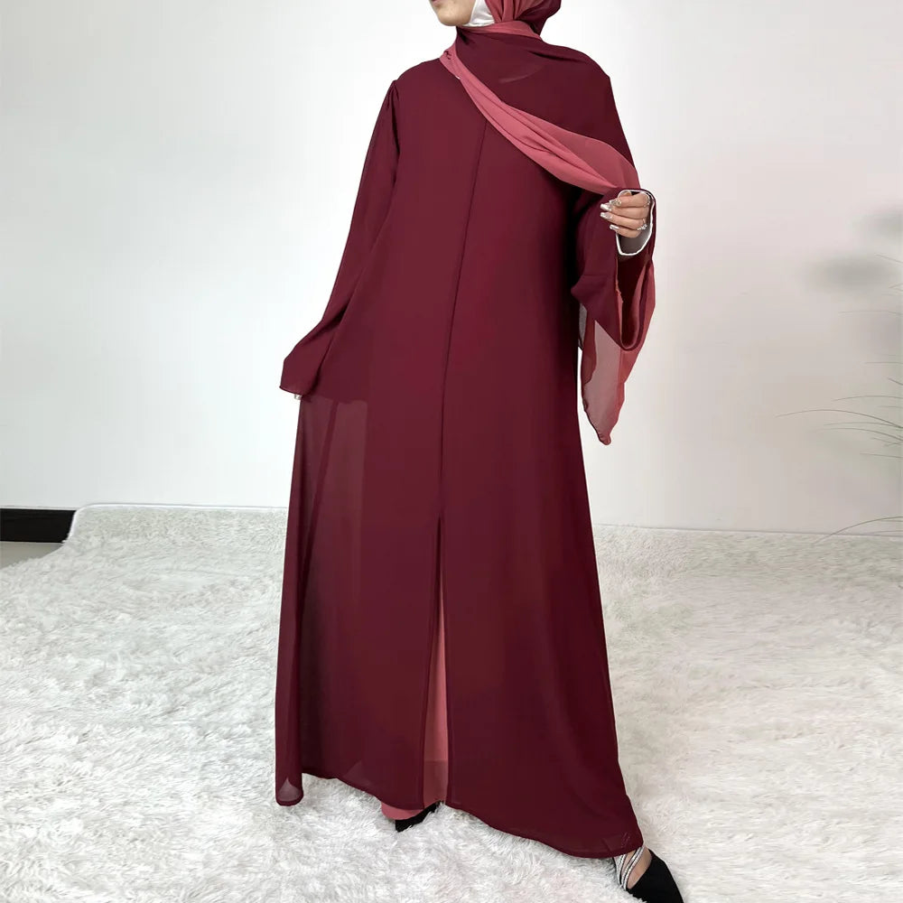 Women's Arabian Polyester Full Sleeve Plain Pattern Elegant Abaya