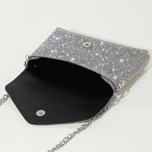 Women's PU Hasp Closure Sequined Pattern Trendy Shoulder Bags