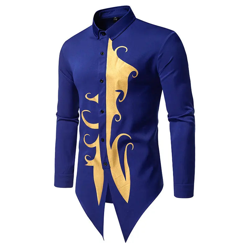 Men's Polyester Stand-Collar Full Sleeves Single Breasted Shirts