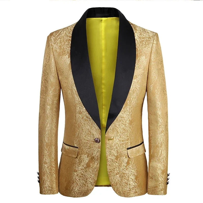 Men's Polyester Full Sleeve Single Breasted Closure Formal Blazer