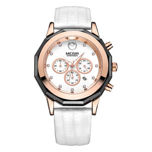 Women's Alloy Case Buckle Clasp Round Shaped Luminous Watch