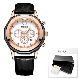 Women's Alloy Case Buckle Clasp Round Shaped Luminous Watch