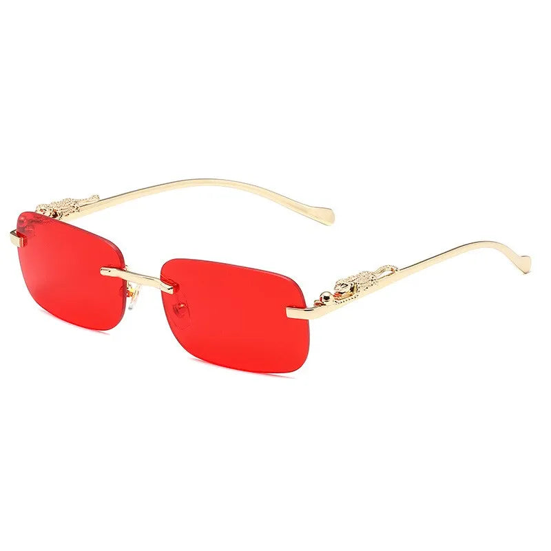 Women's Alloy Frame Rectangle Shape Luxury UV Shades Sunglasses