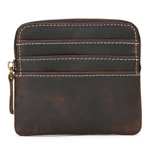Women's Genuine Leather Zipper Closure Solid Pattern Wallets