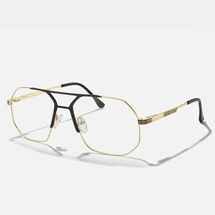 Men's Titanium Alloy Frame Full-Rim Polygon Shaped Trendy Glasses