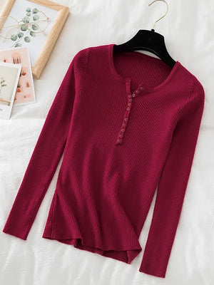 Women's Polyester V-Neck Full Sleeves Solid Pattern Sweater