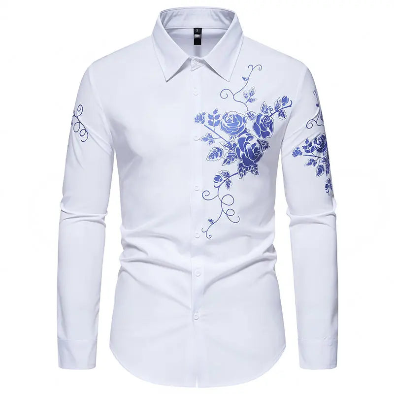 Men's Polyester Turndown Collar Full Sleeves Casual Wear Shirts