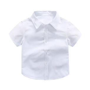 Kid's Boys Polyester Short Sleeves Solid Pattern Casual Dress