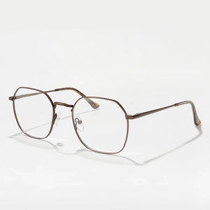 Men's Titanium Alloy Frame Full-Rim Polygon Shaped Trendy Glasses