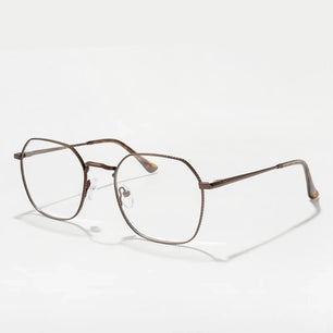 Men's Titanium Alloy Frame Full-Rim Polygon Shaped Trendy Glasses