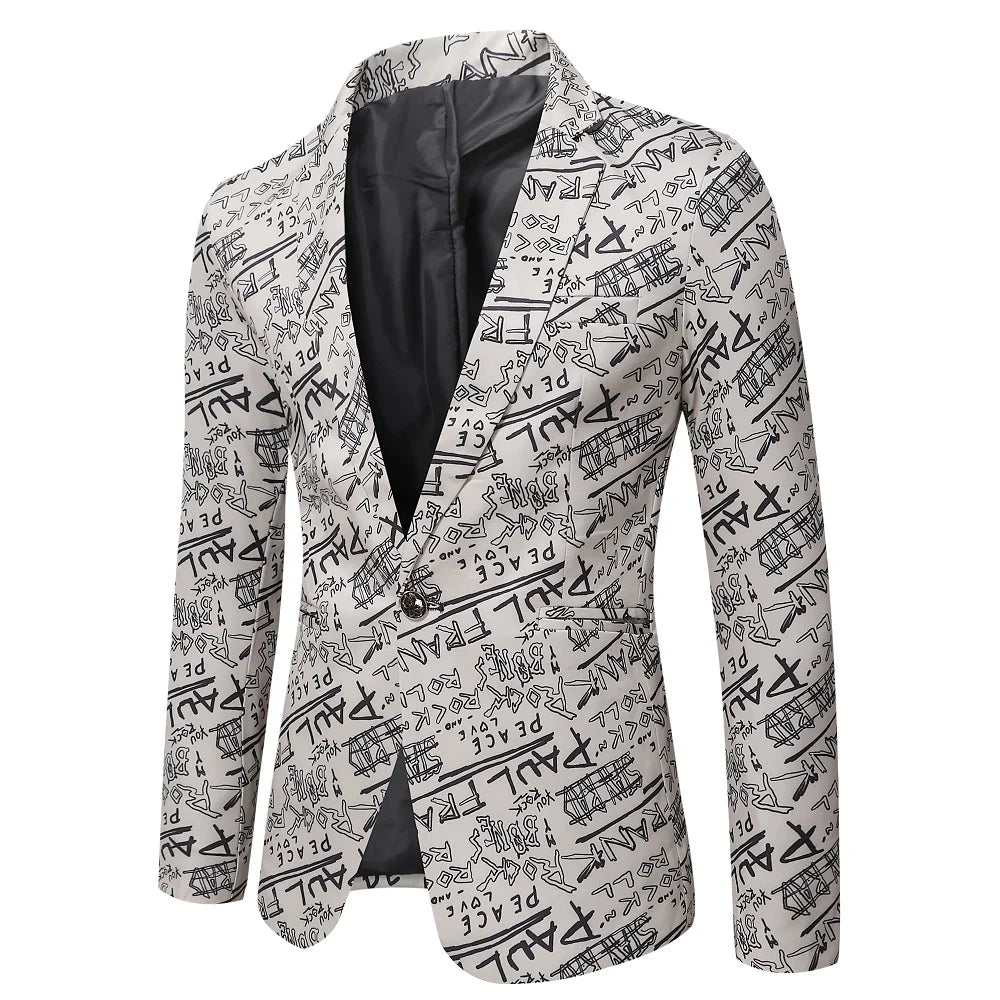 Men's Polyester Full Sleeve Single Breasted Closure Wedding Blazer