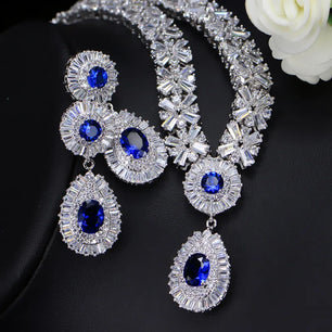 Women's Copper Alloy Cubic Zirconia Geometric Luxury Jewelry Set